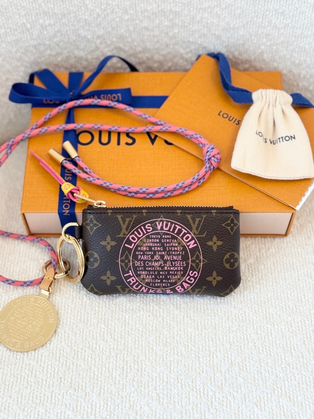 ✨NEW✨Louis Vuitton 2026 Phone Holder “Paris À Vélo” Collection - Monogram Blue